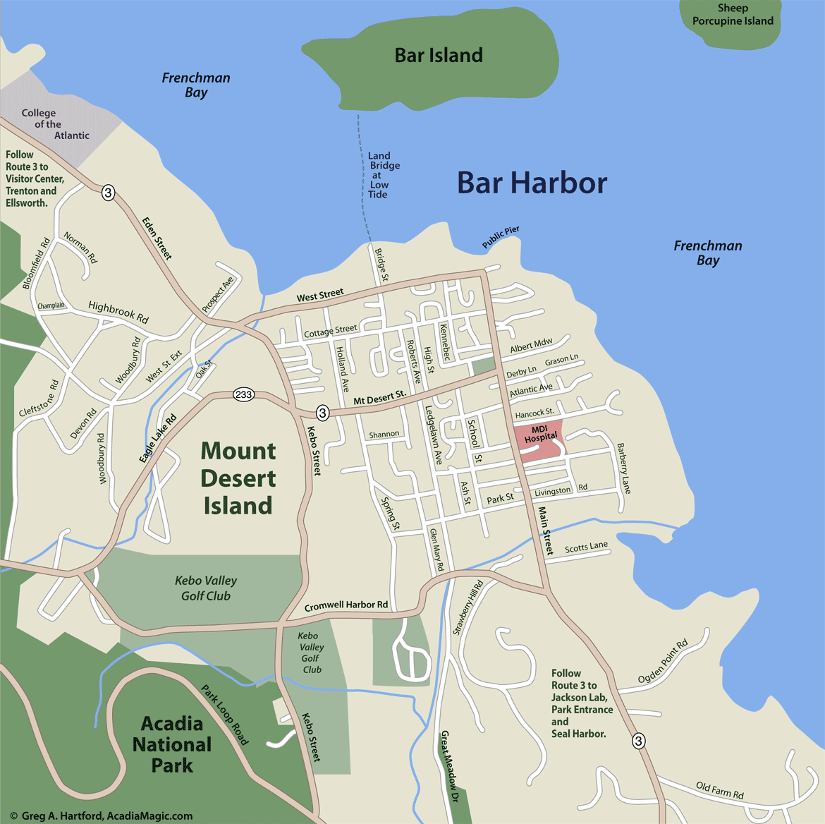 Printable Map Of Bar Harbor Maine