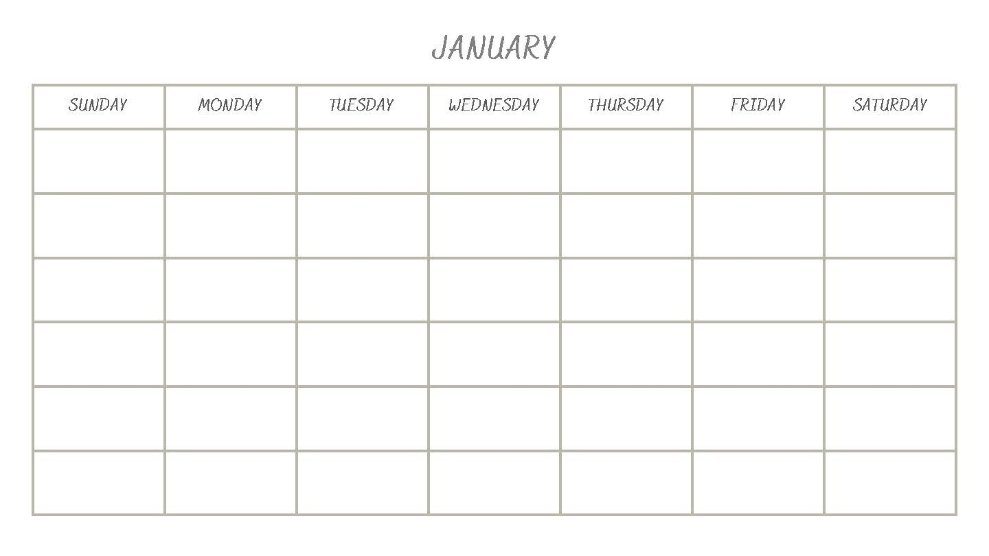 Basic Blank Monthly Calendar Printable By Miss Park s Resources