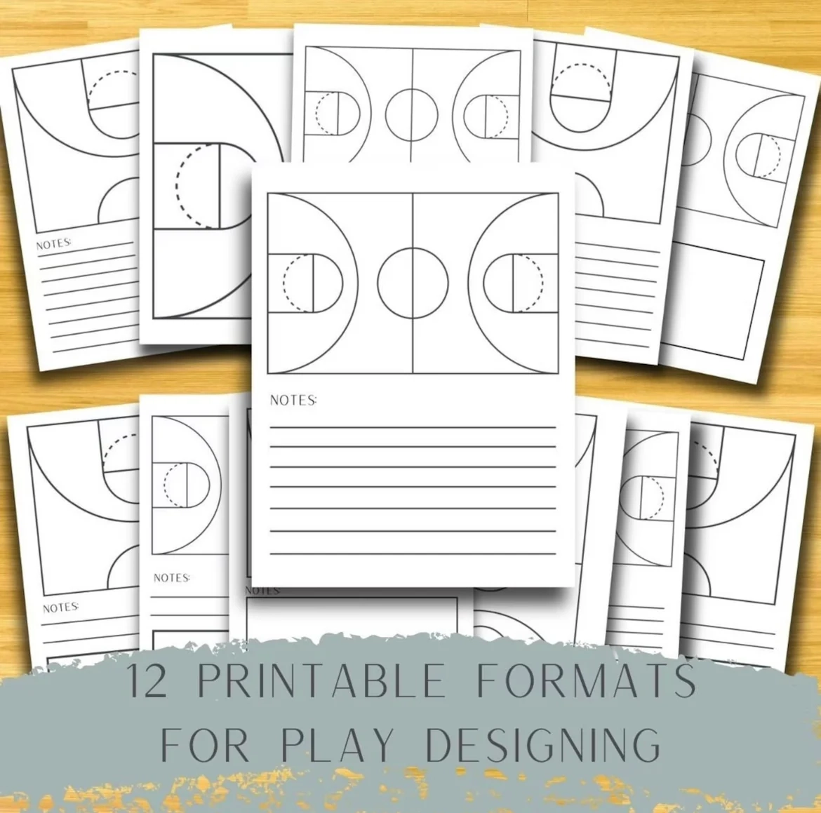 Basketball Printable Playbook Pages Digital Download The Game Day Family