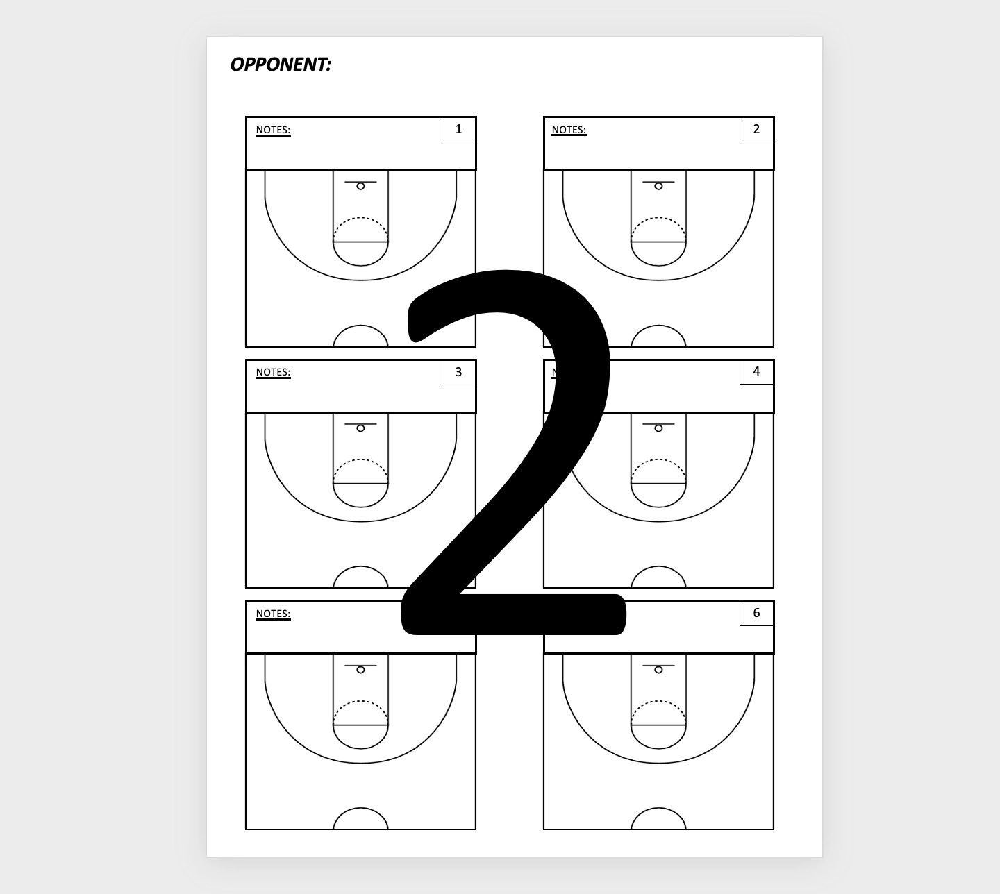 Basketball Printable Play Sheets