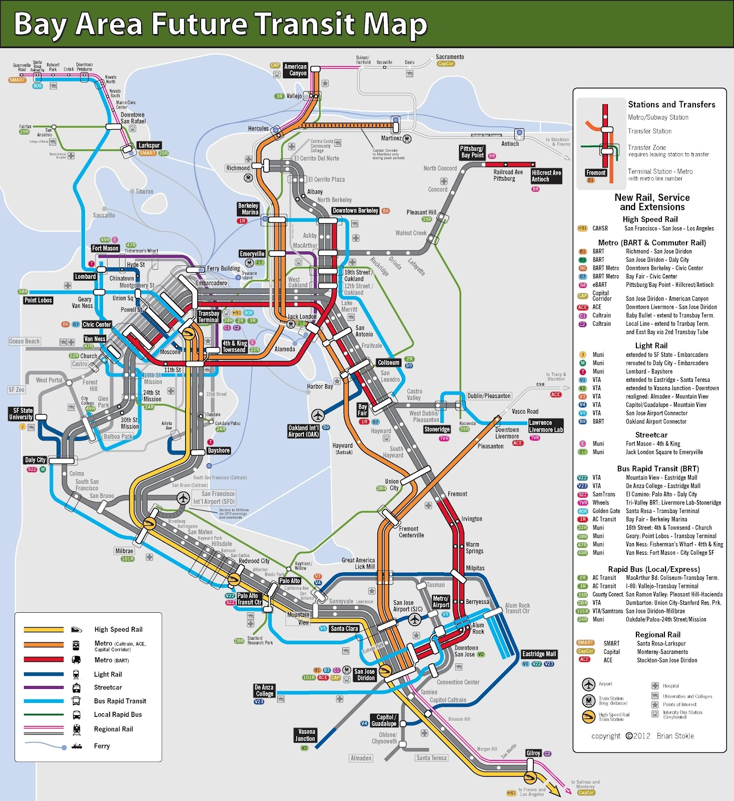 Bay Area Transit Map A Possible Future Bay Area Transit Map A Possible Future