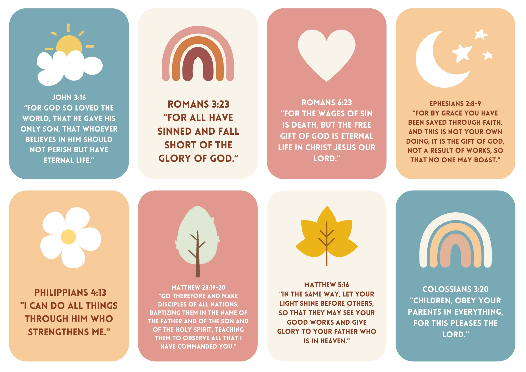 Bible Verse Chart Printables