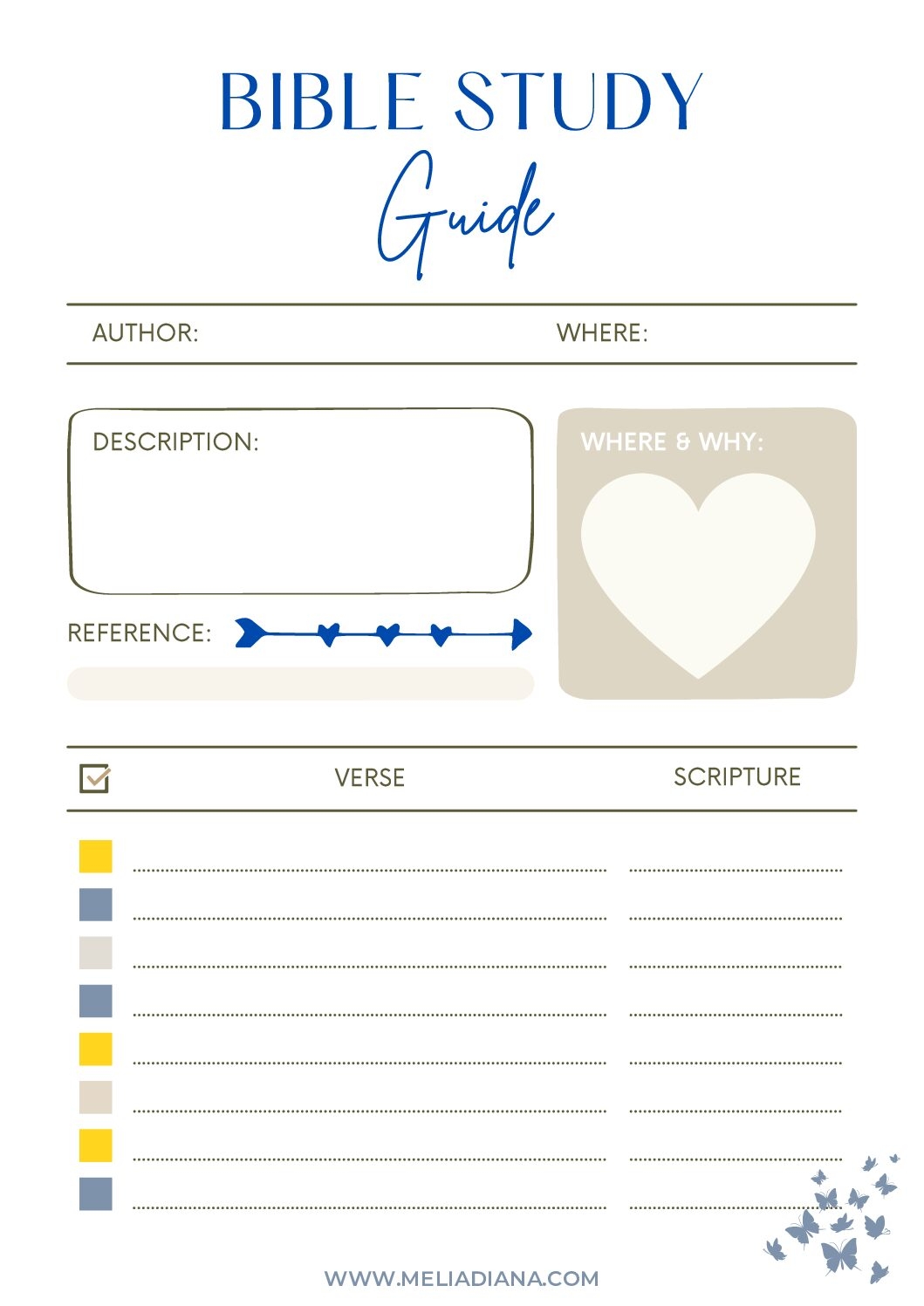 Bible Study Sheets Printable