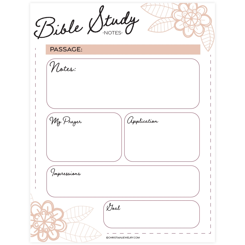 Bible Study Sheets Printable
