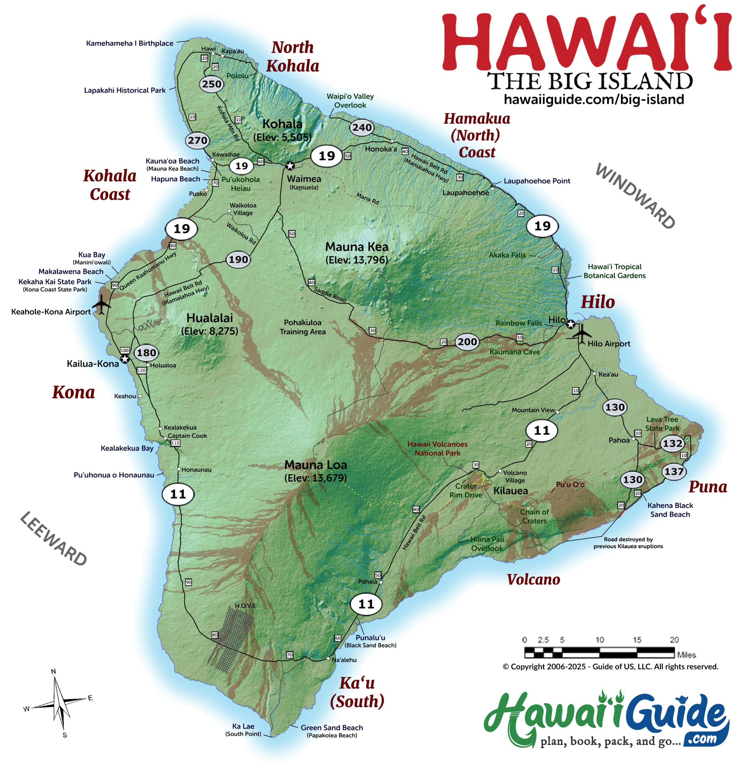 Big Island Hawaii Maps With Printable Road Map