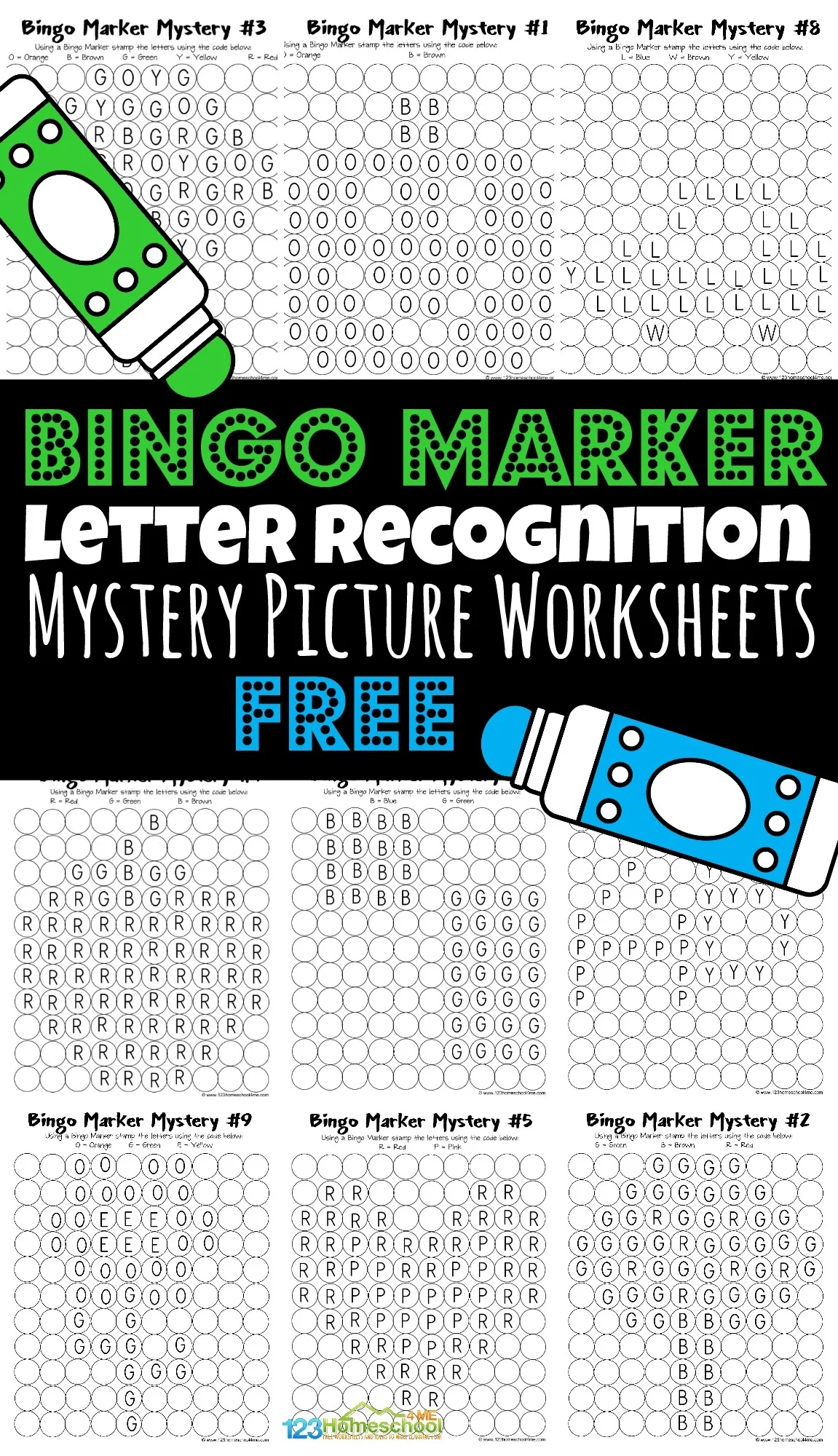 Bingo Marker Mystery Picture Worksheets