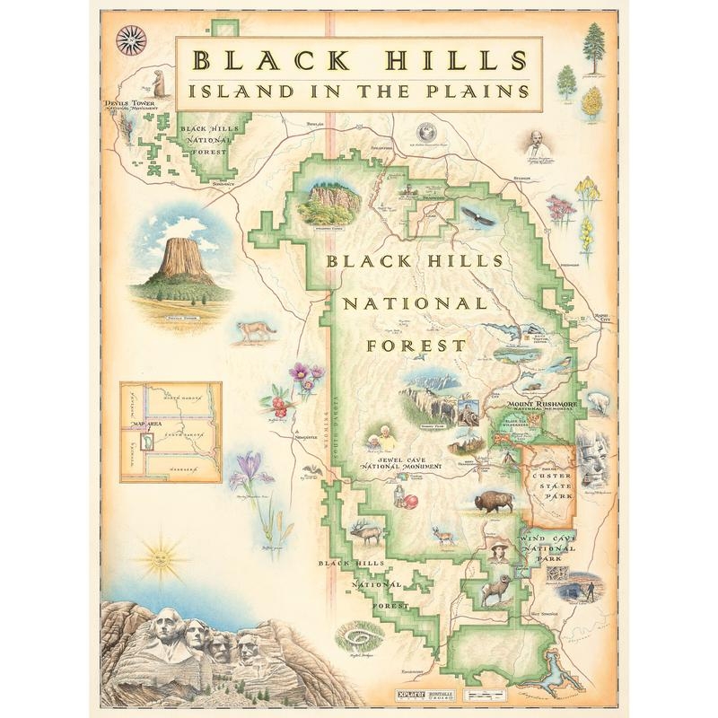 Black Hills Xplorer Map Print Mount Rushmore Society