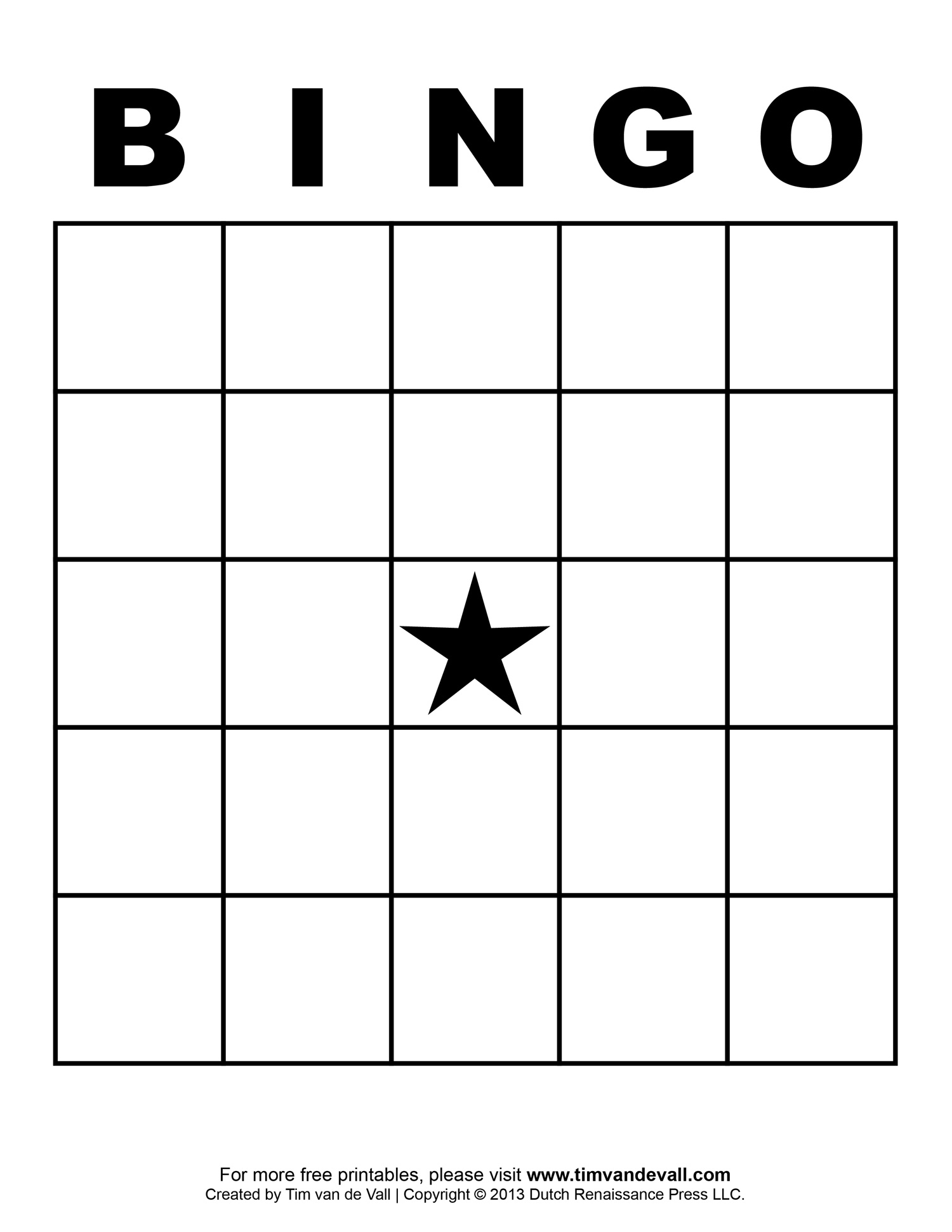 Blank Bingo Sheet Printable