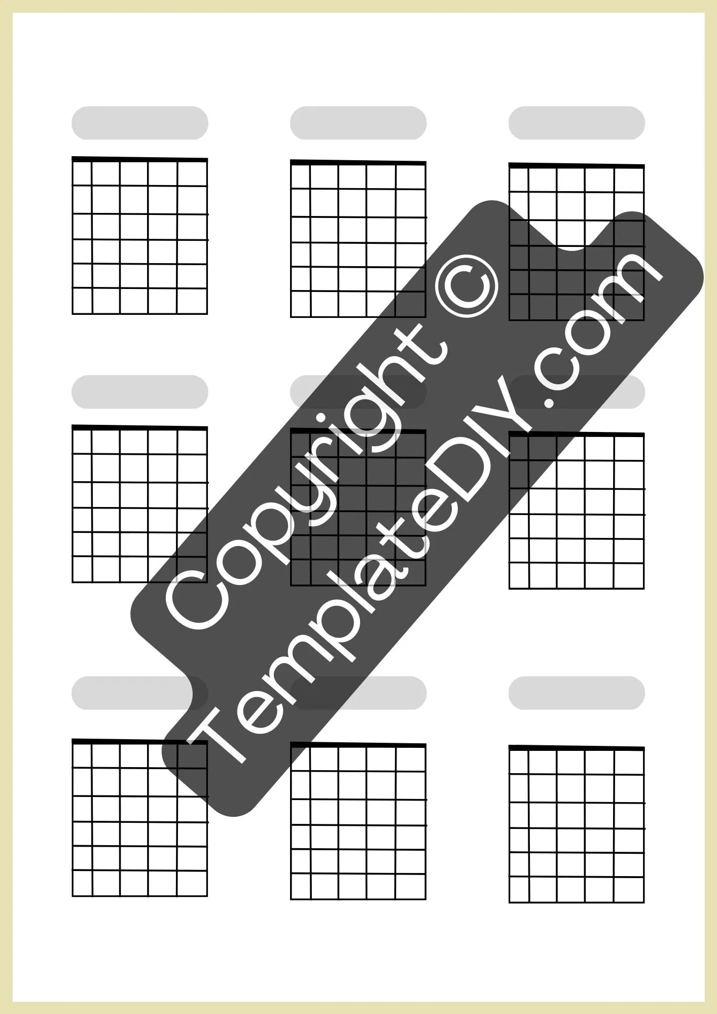 Blank Chord Sheets For Guitar Template Printable PDF Word Blank Chord Sheets For Guitar Template Printable PDF Word