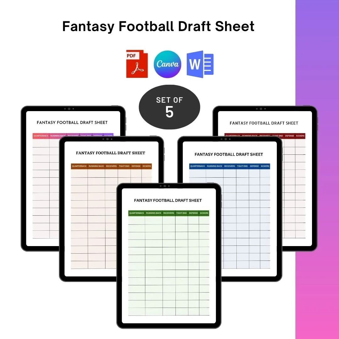 Fantasy Football Sheets Printable Fantasy Football Sheets Printable