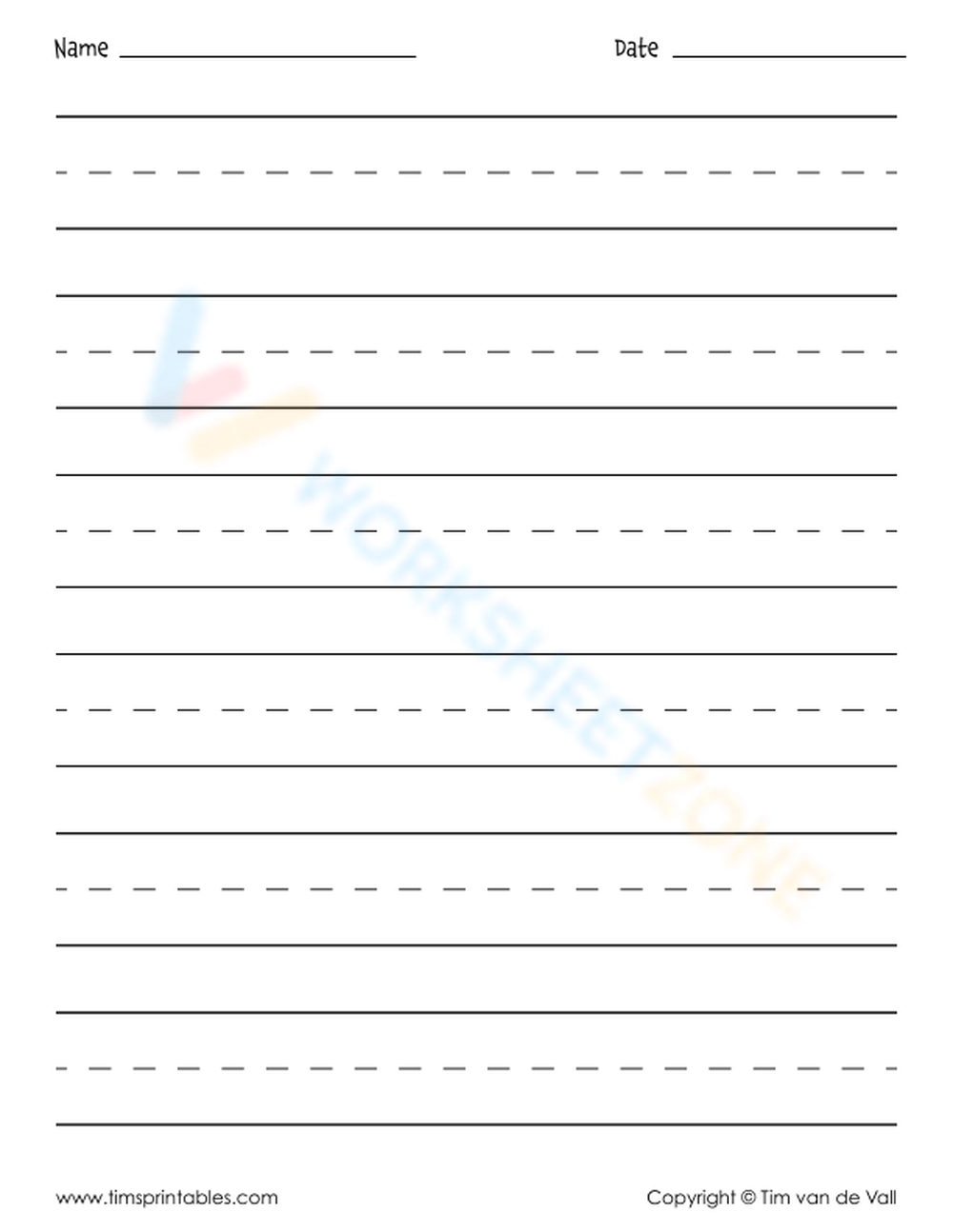 Blank Handwriting Worksheets Printable Free