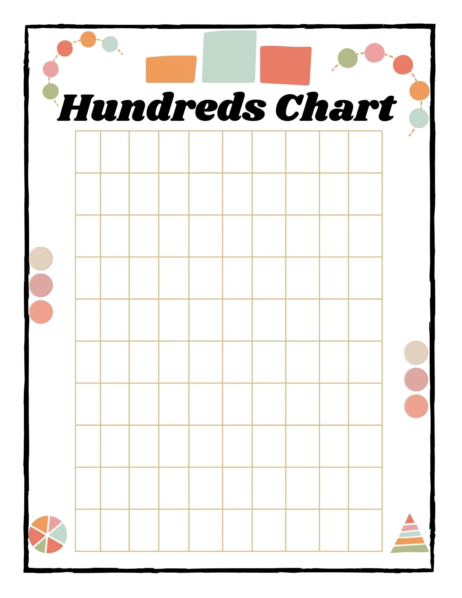 Pdf Free Printable Blank 100 Chart