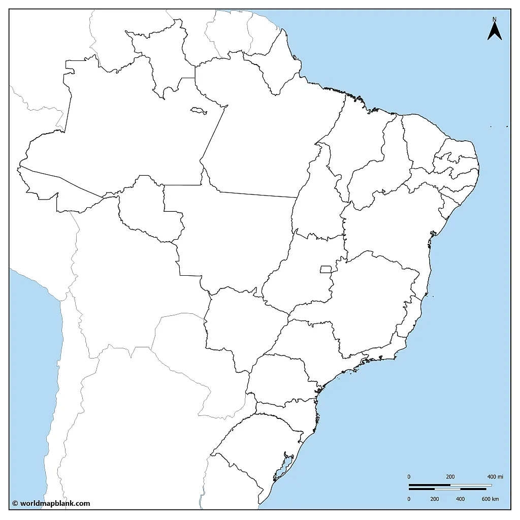 Blank Map Of Brazil Outline Map Of Brazil PDF World Map Blank