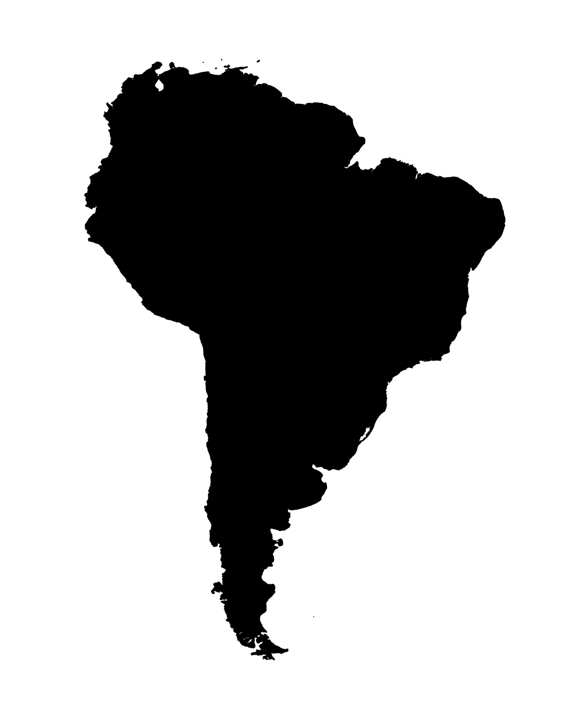 Printable Blank Map Of South America