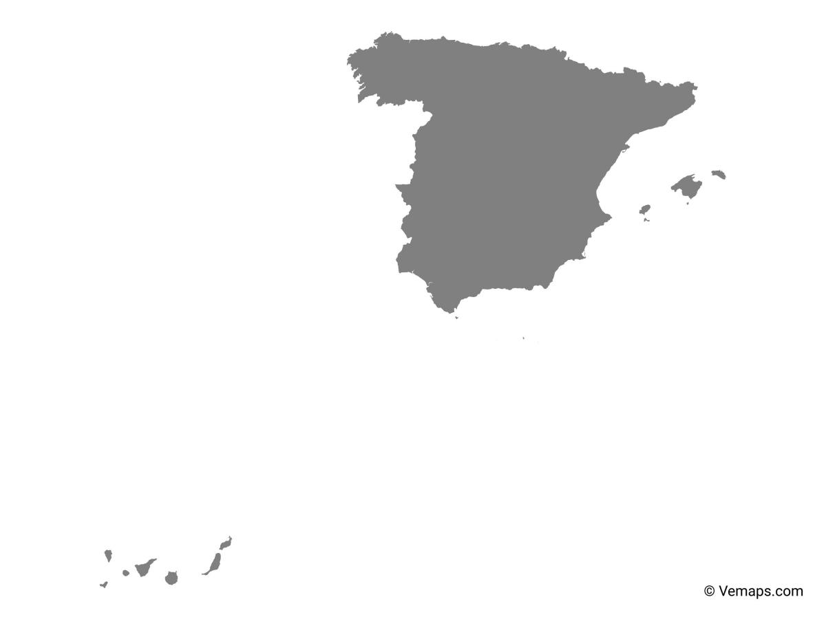 Blank Map Of Spain Outline Map And Vector Map Of Spain