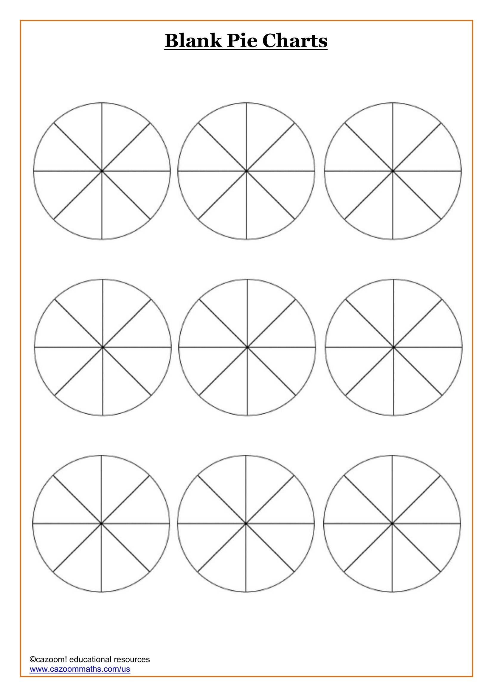 Blank Pie Charts FREE Teaching Resources Cazoom Math