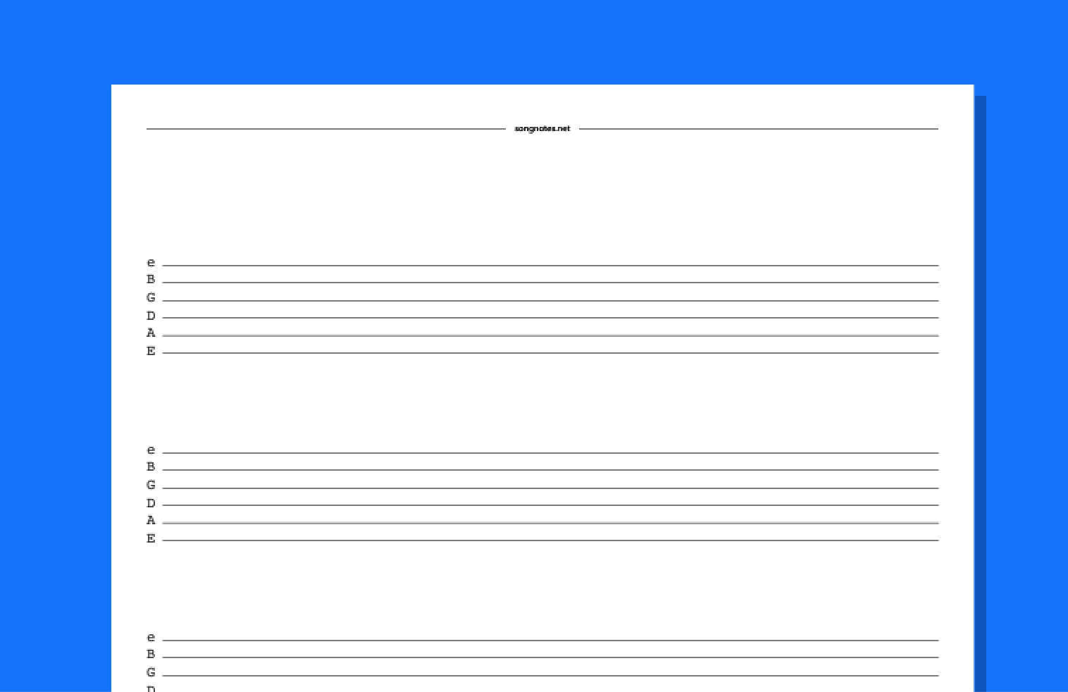 Free Printable Guitar Tab Sheets