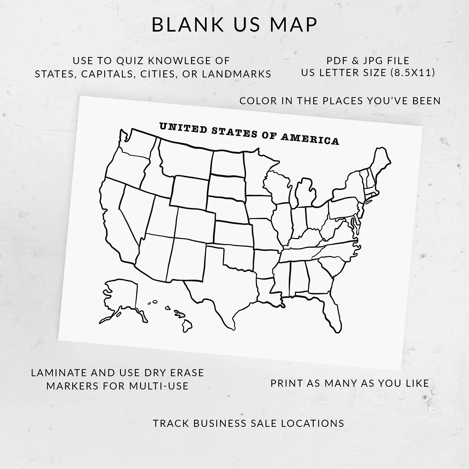 Blank USA State Map Places I ve Been Map Blank US Map Quiz Blank USA State Map Places I ve Been Map Blank US Map Quiz