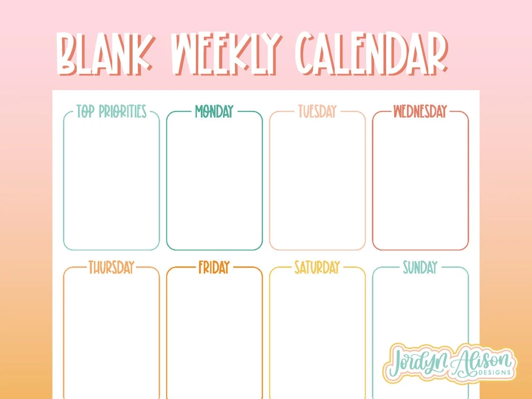 Printable Schedule Calendar Template