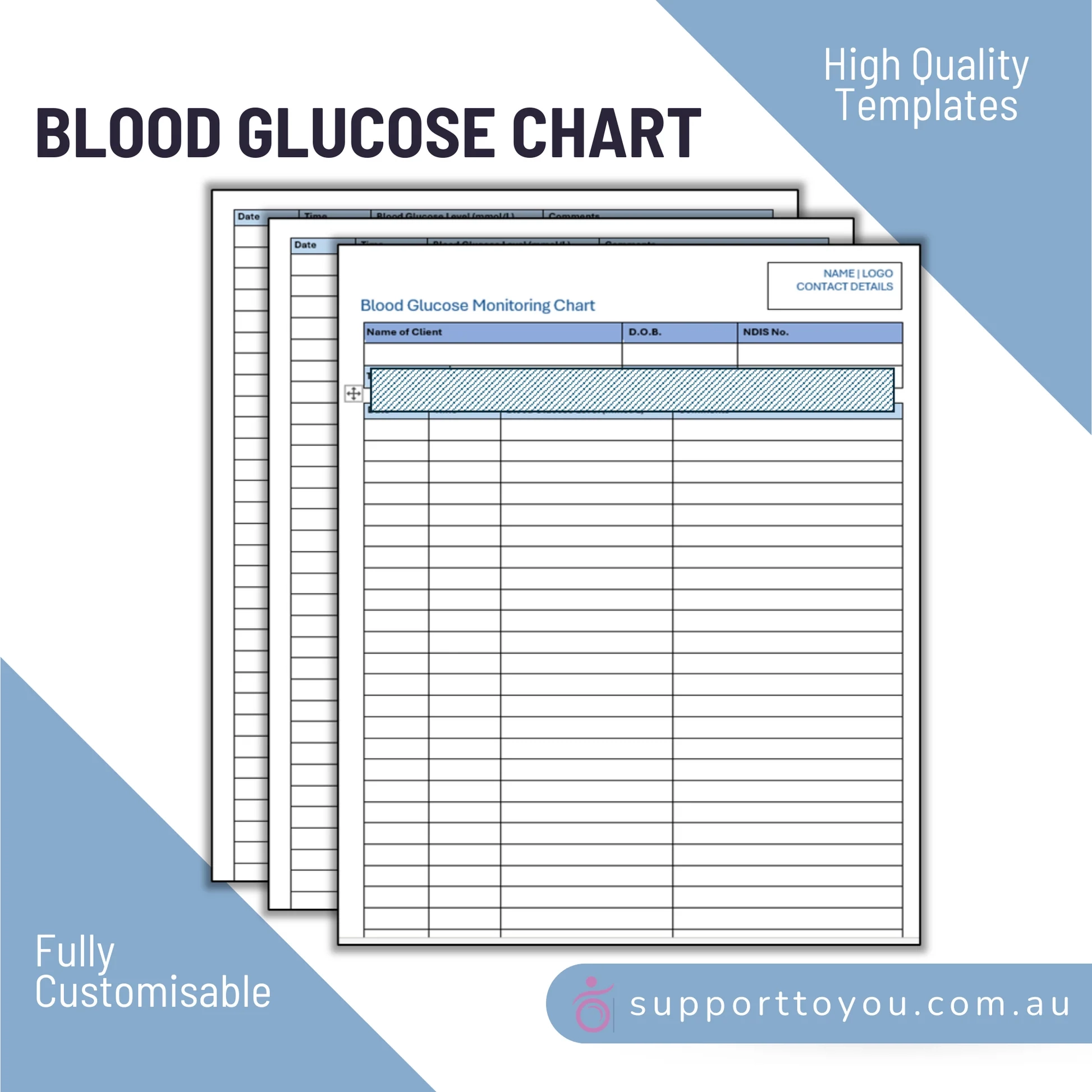 Blood Glucose Chart Disability Support Supporttoyou