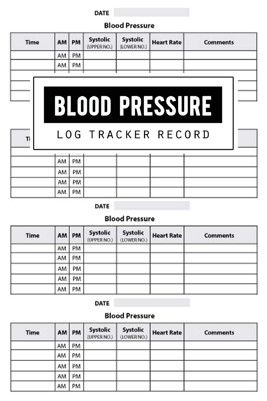 Blood Pressure Log Record Health Planner Blood Pressure Tracker 