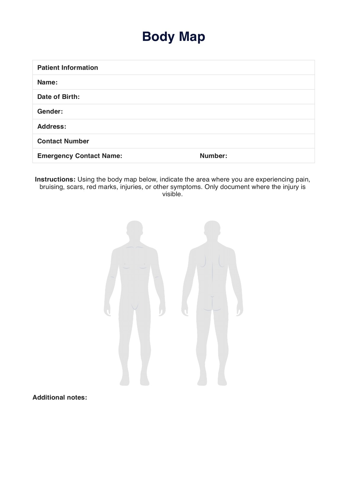 Body Map Template