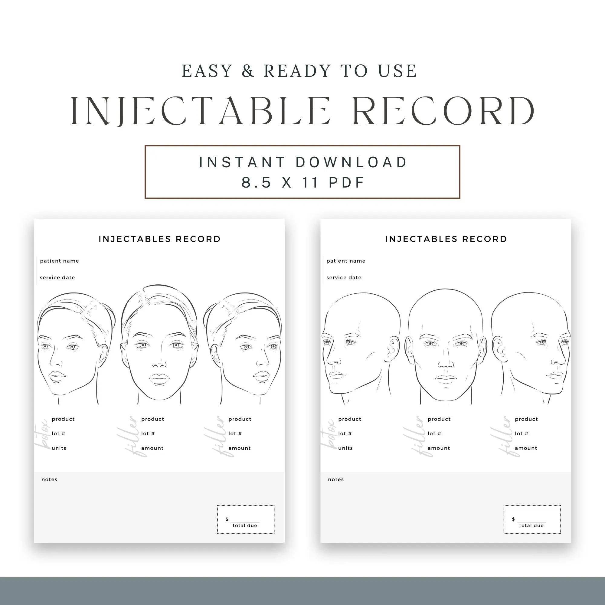 Botox Face Template Etsy