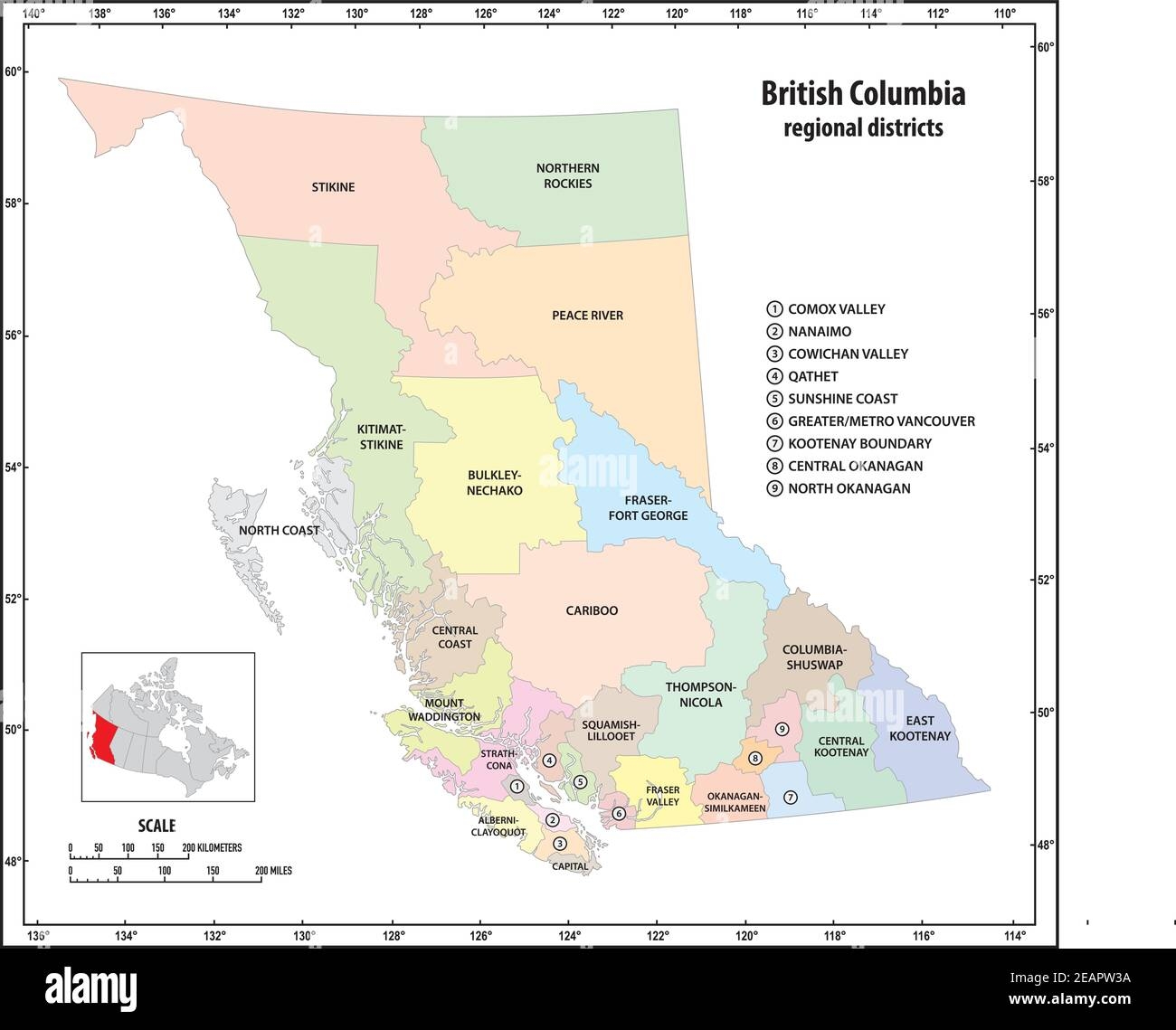 Printable Bc Map Printable Bc Map
