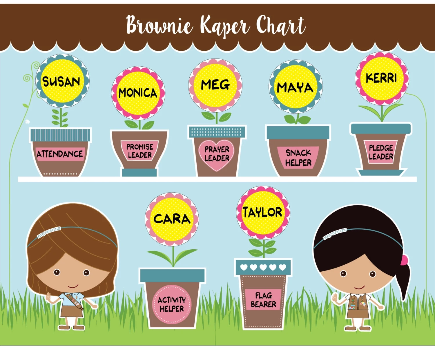 Brownie Girl Scout Kaper Chart Printable Instant Download Etsy Brownie Girl Scout Kaper Chart Printable Instant Download Etsy
