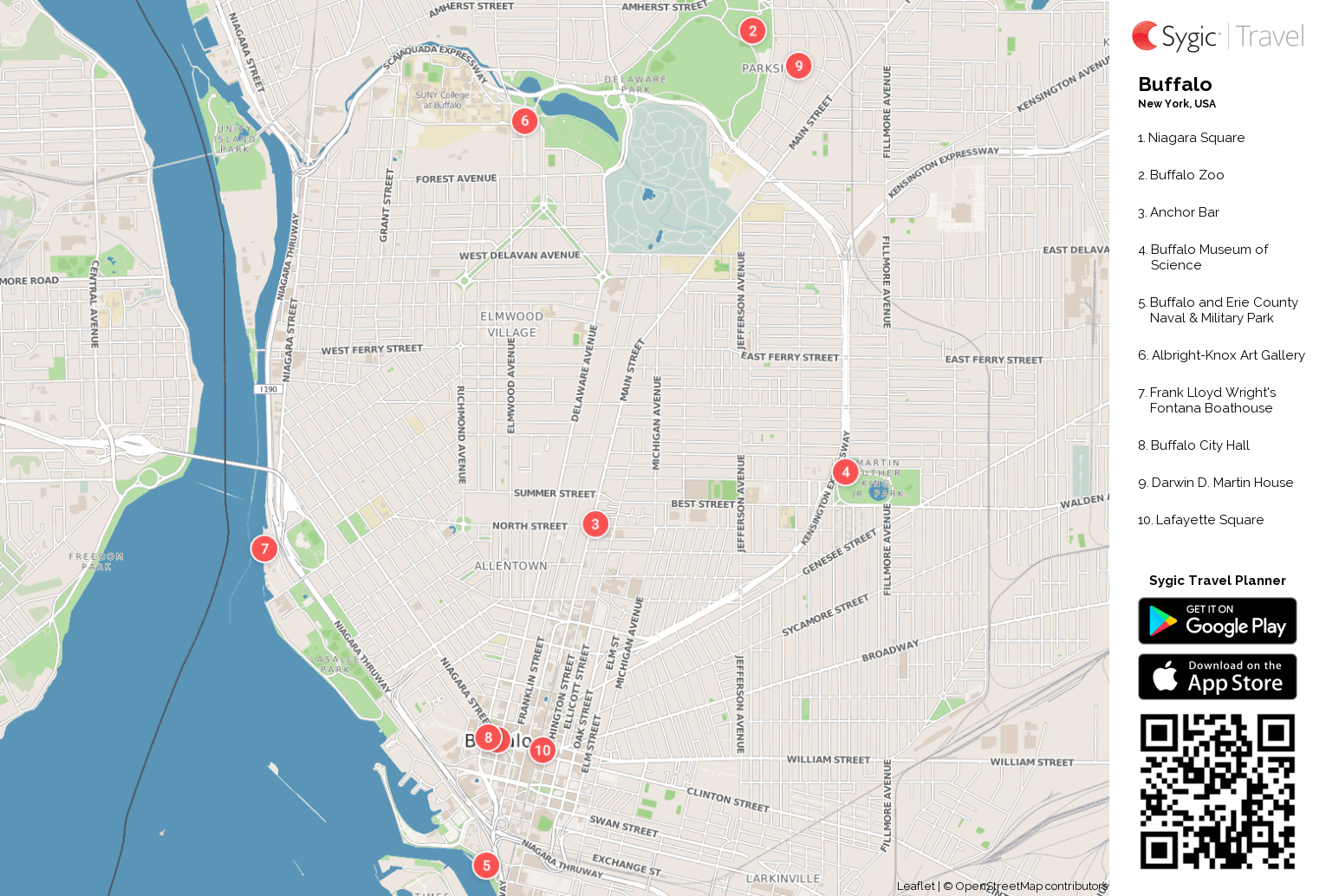 Buffalo Printable Tourist Map Tripomatic Buffalo Printable Tourist Map Tripomatic