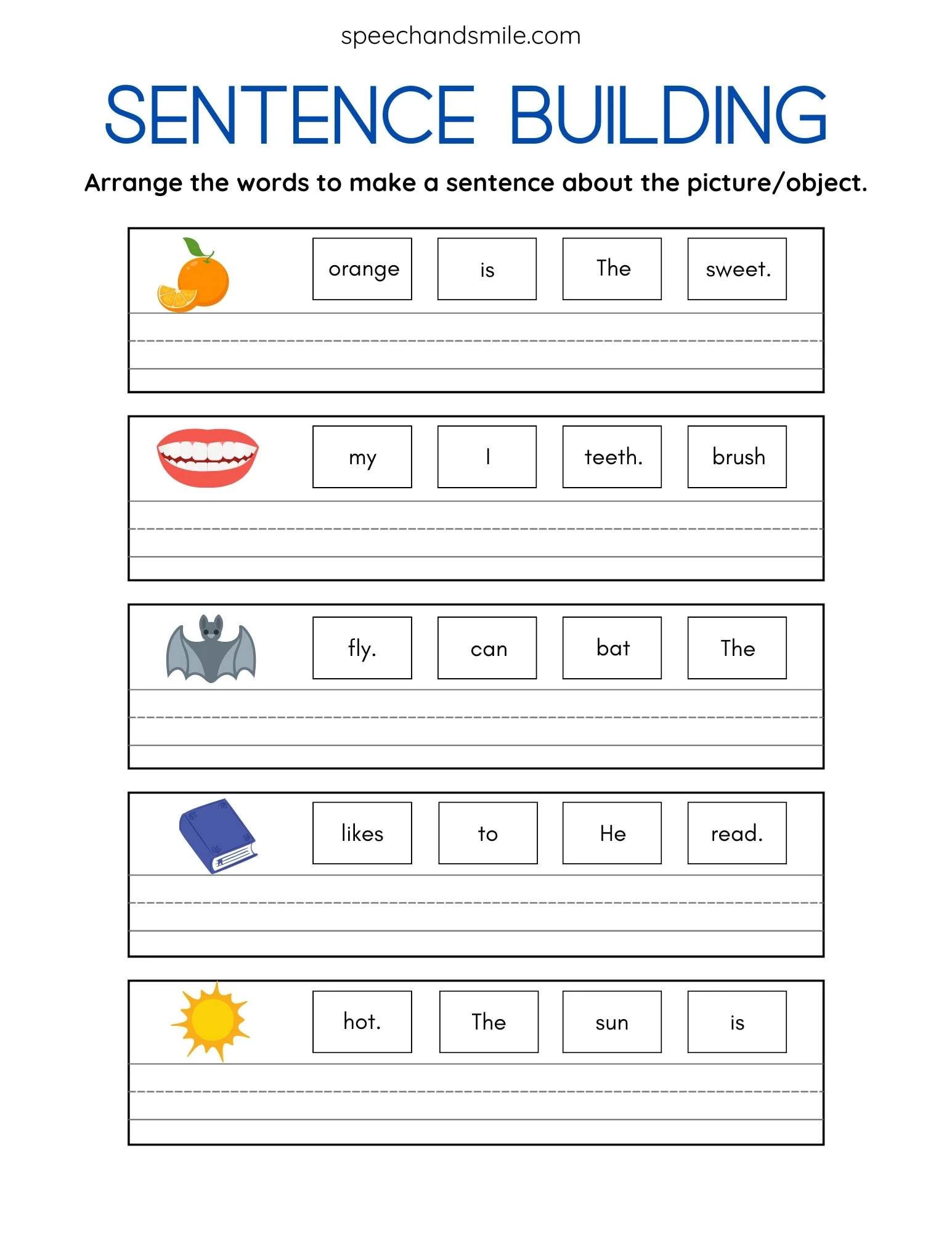 Build A Sentence Worksheet With Miniature Objects Sentence Building Activity Speech Therapy Printable Worksheets Build A Sentence Worksheet With Miniature Objects Sentence Building Activity Speech Therapy Printable Worksheets