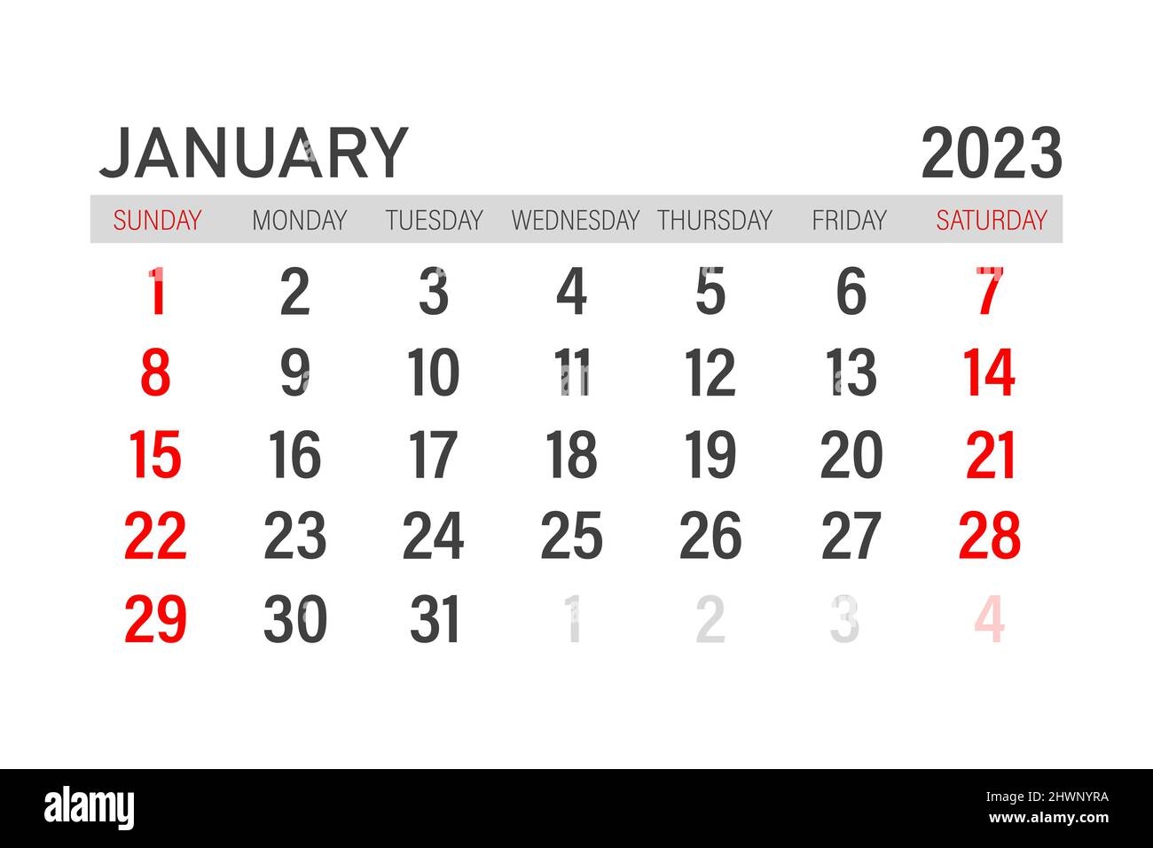 Calendar 2023 Template January 2023 Layout Printable Minimalist Monthly Planner Desk Calendar Design Week Start On Sunday Stock Vector Image Art Alamy Calendar 2023 Template January 2023 Layout Printable Minimalist Monthly Planner Desk Calendar Design Week Start On Sunday Stock Vector Image Art Alamy