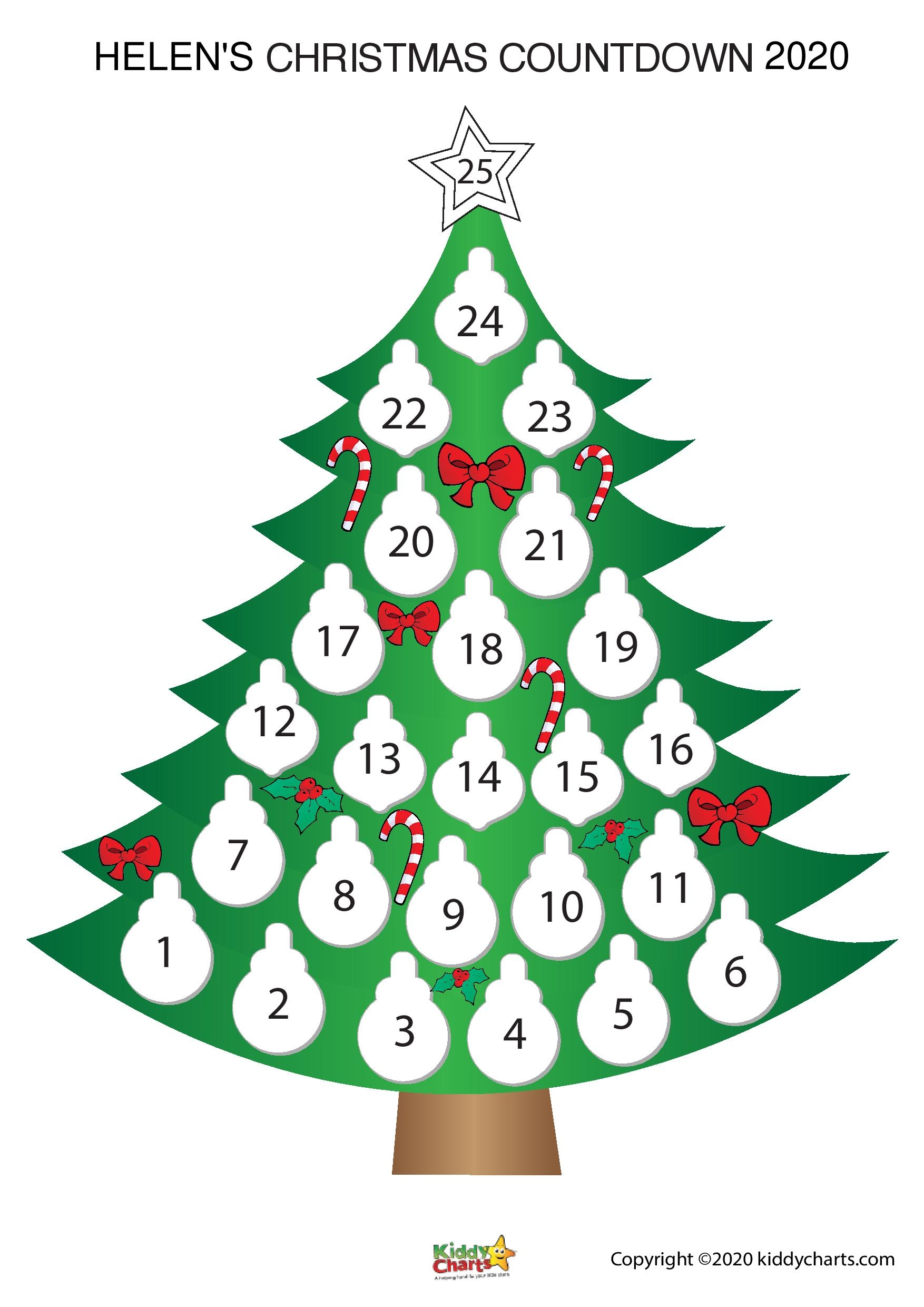 Countdown To Christmas Calendar Printable
