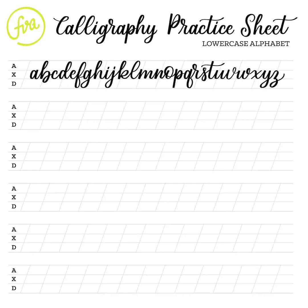 Calligraphy Practice Sheet Printable Calligraphy Practice Sheet Printable