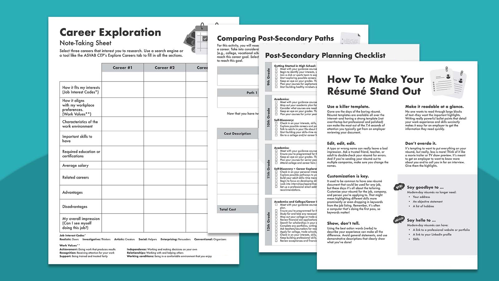 Career Exploration Worksheets Printable