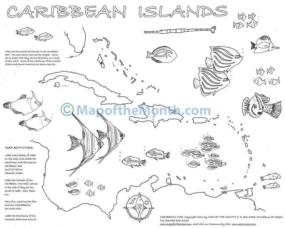 Caribbean Islands Maps For The Classroom