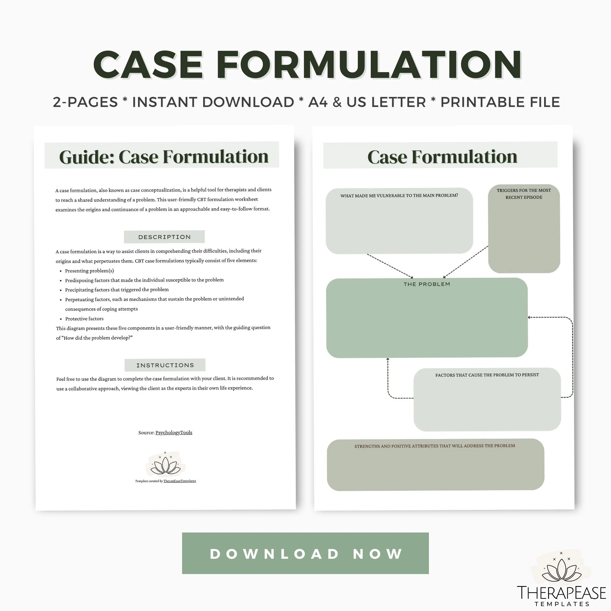 Case Formulation Worksheet Etsy Case Formulation Worksheet Etsy