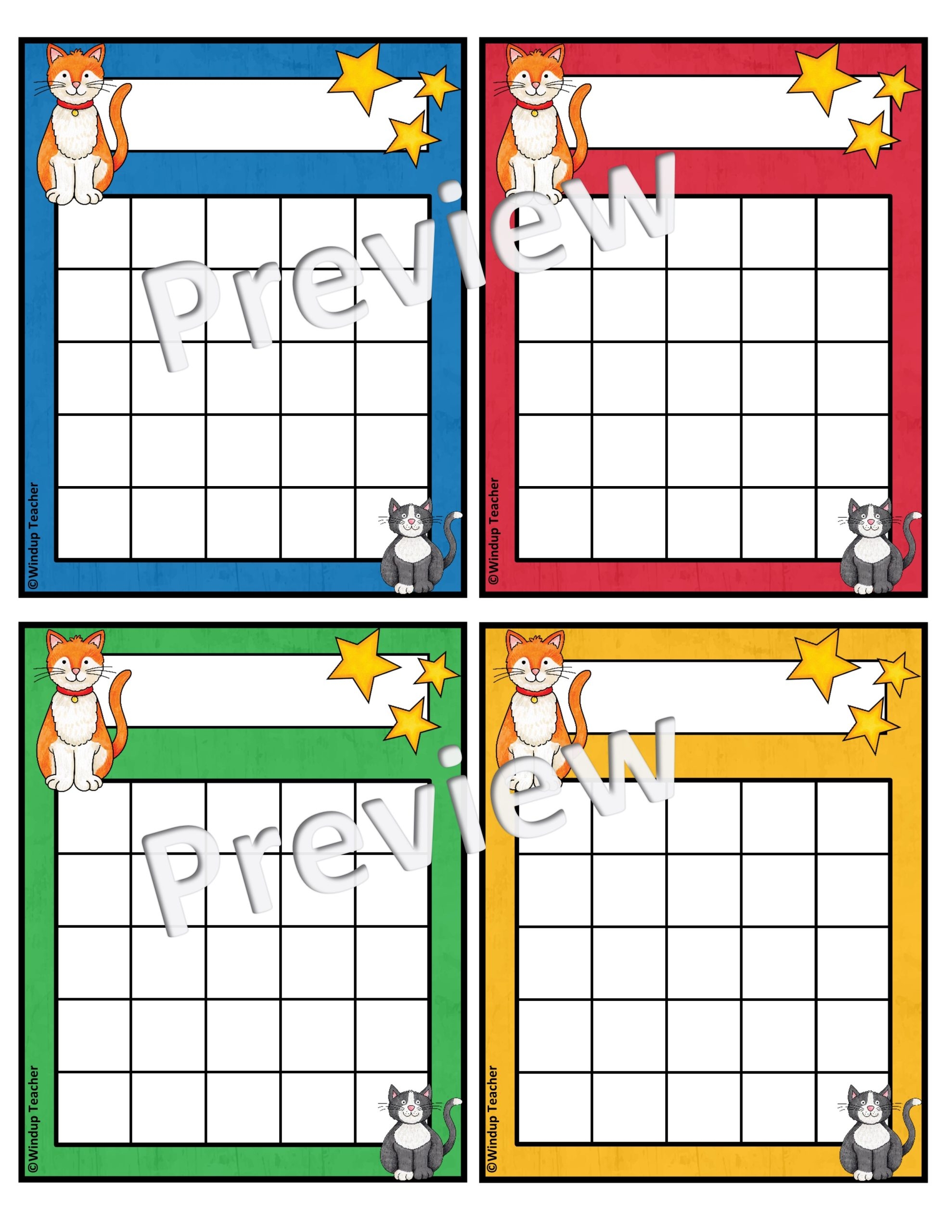 Cat Sticker Charts Printable Reading Incentive Reward Reproducibles Made By Teachers