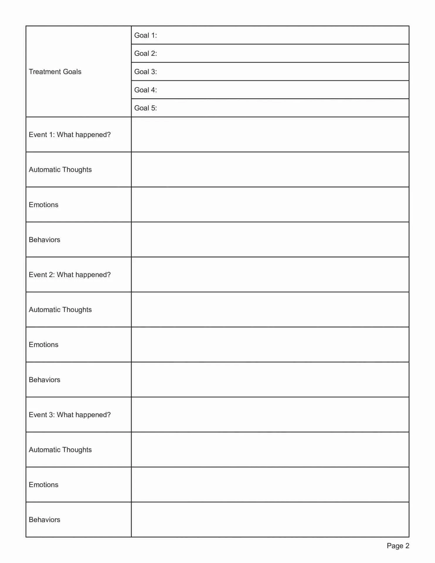 CBT Case Formulation Worksheet PDF Template TherapyByPro CBT Case Formulation Worksheet PDF Template TherapyByPro