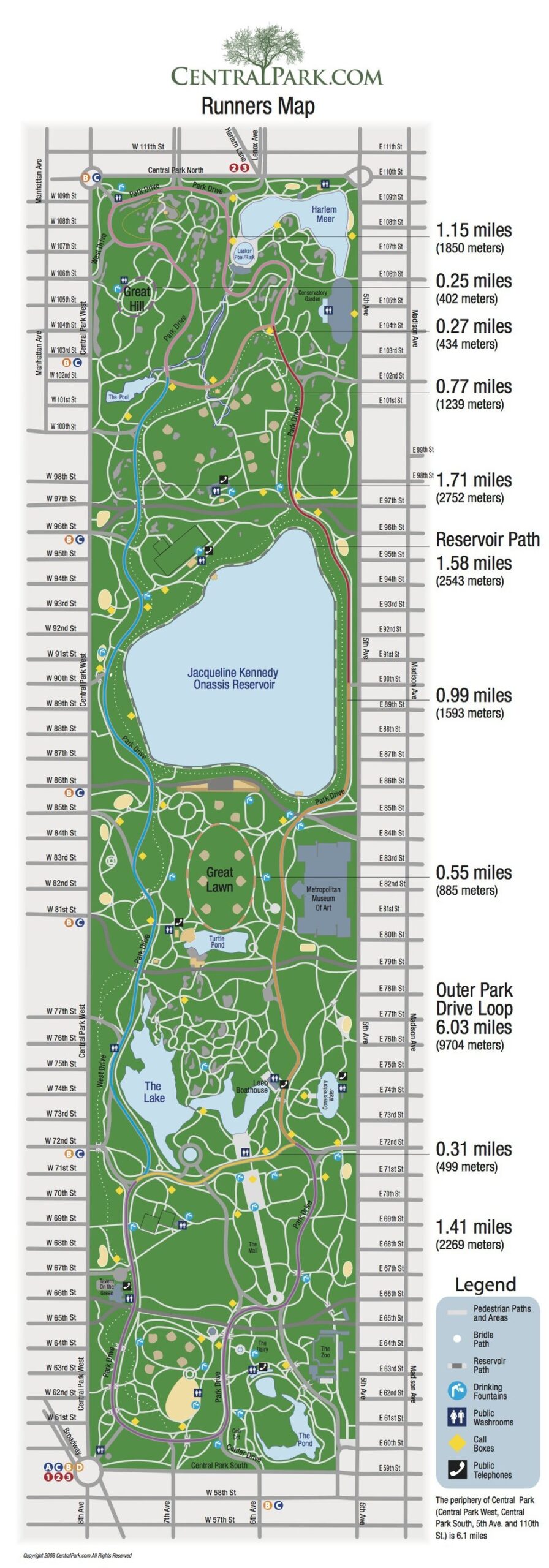 Central Park Running Map