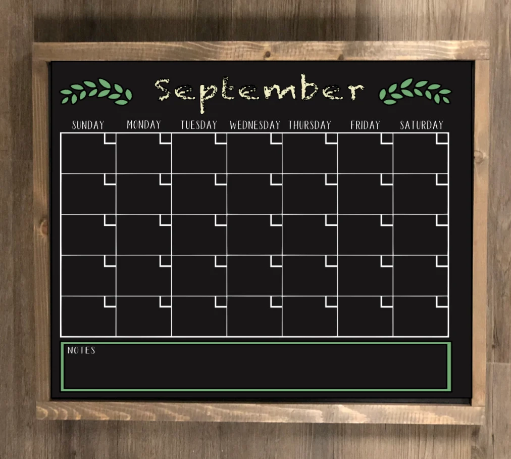 Printable Chalkboard Calendar