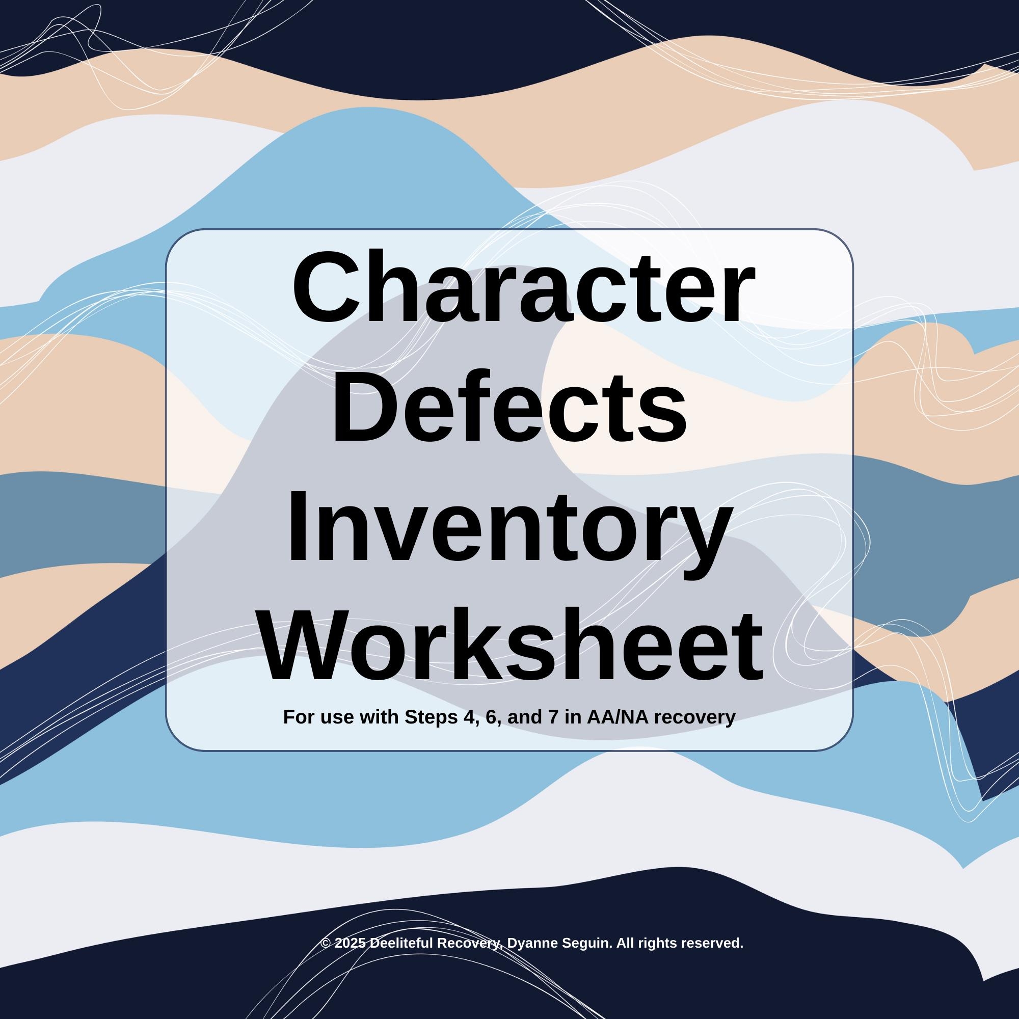 Character Defects Inventory Worksheet 12 Step Recovery PDF Etsy Character Defects Inventory Worksheet 12 Step Recovery PDF Etsy