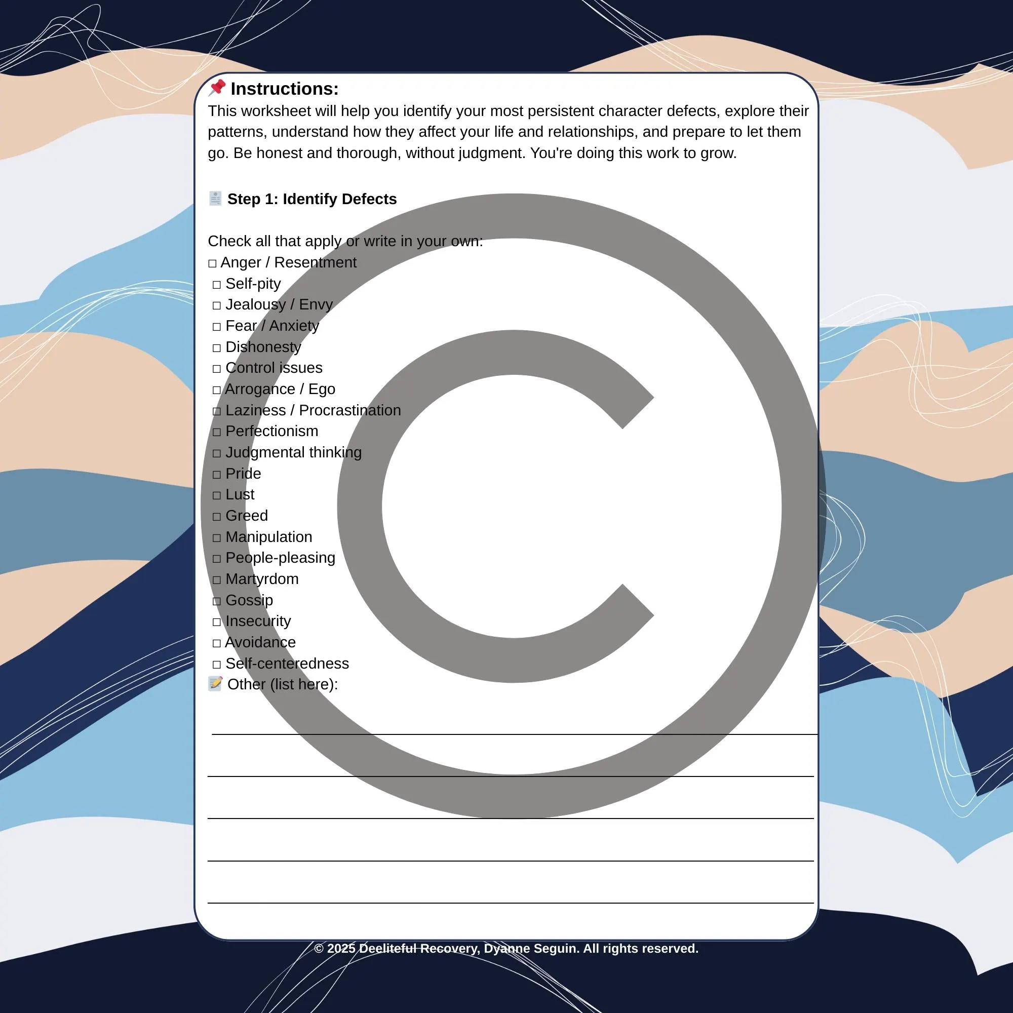 List Of Printable Character Defects Worksheet List Of Printable Character Defects Worksheet