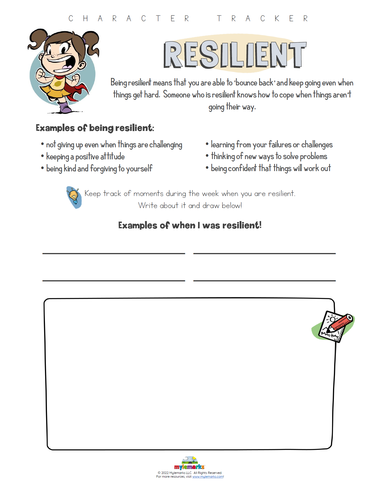 Printable Free Resilience Worksheets