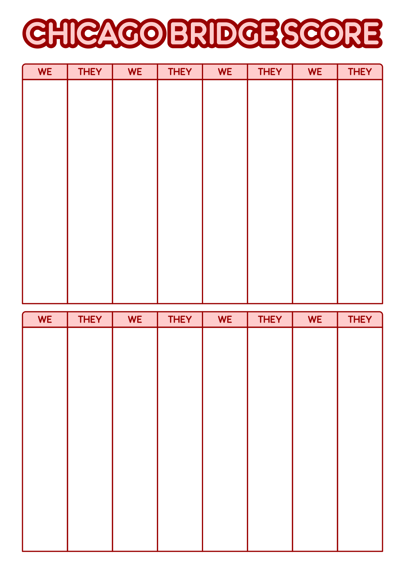 Chicago Bridge Score Sheets Template 10 Free PDF Printables Printablee Chicago Bridge Score Sheets Template 10 Free PDF Printables Printablee