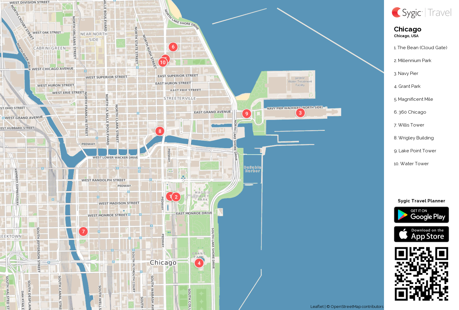 Chicago Printable Tourist Map Tripomatic