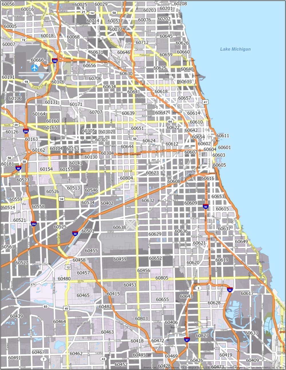 Chicago Zip Code Map GIS Geography Chicago Zip Code Map GIS Geography
