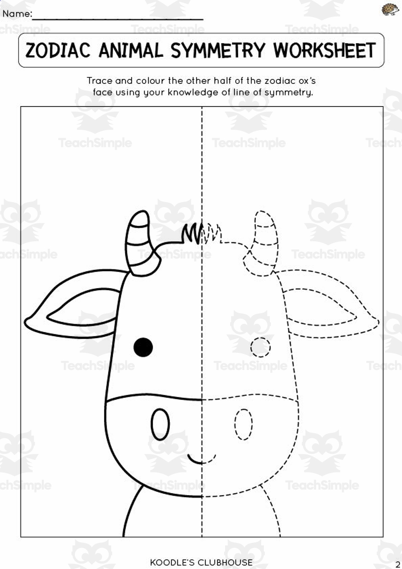 Chinese New Year Symmetry Worksheets By Teach Simple