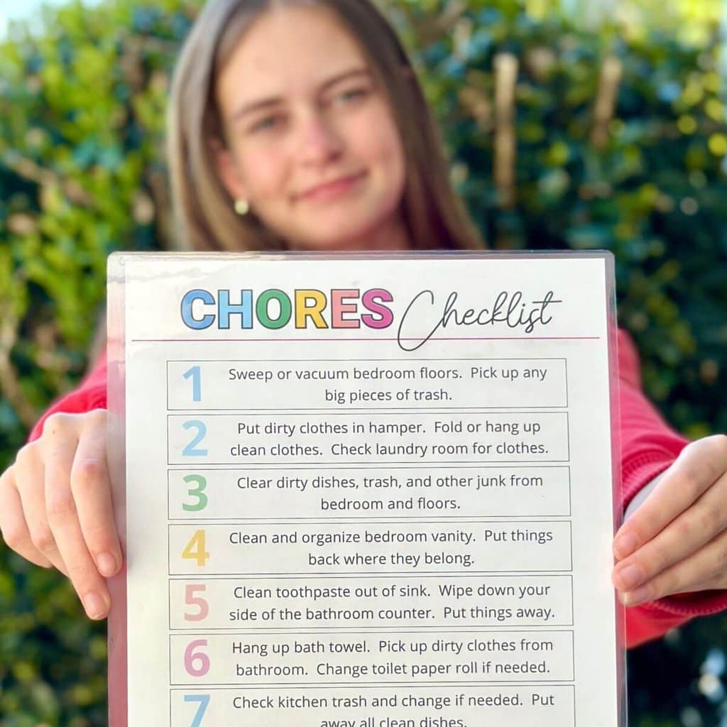 Chore Chart For Teens Free Printable That Works For Our Family The Savvy Sparrow