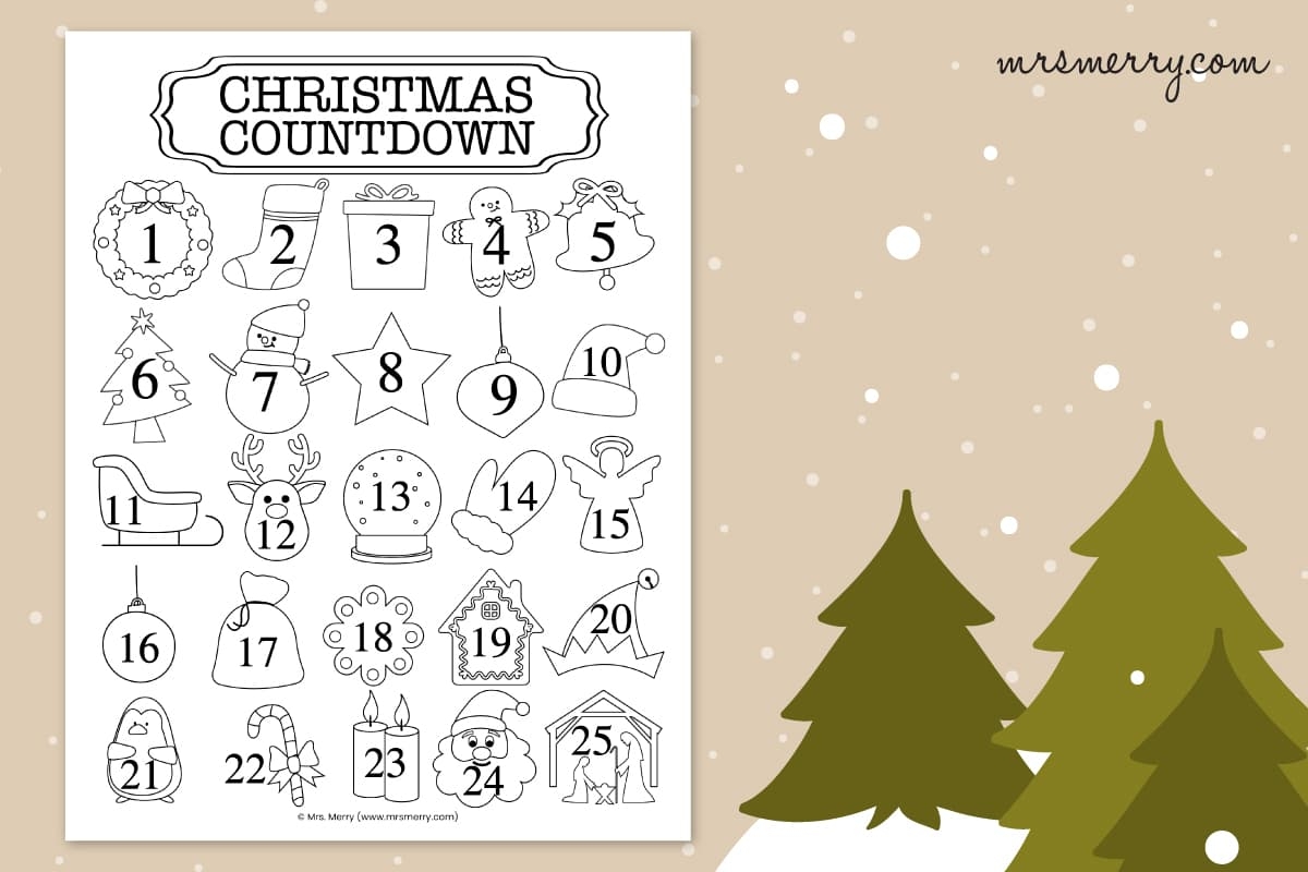 Printable Countdown Calendar For Christmas